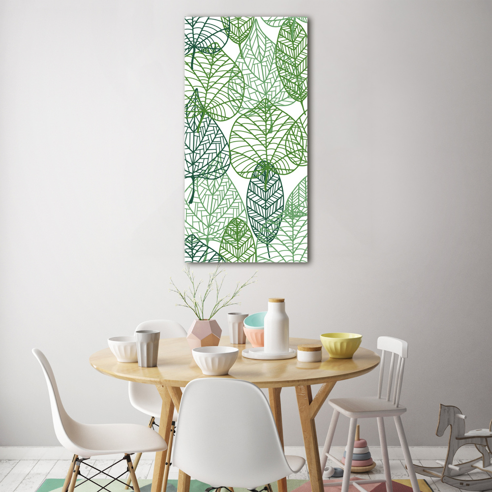 Wall art on glass Leaves