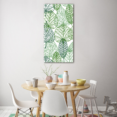 Wall art on glass Leaves