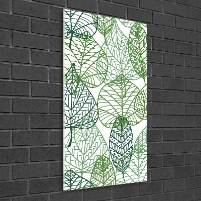 Wall art on glass Leaves