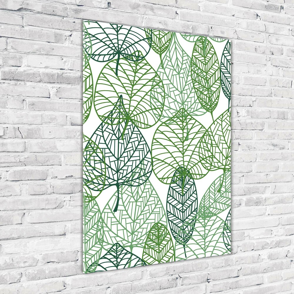 Wall art on glass Leaves