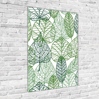 Wall art on glass Leaves