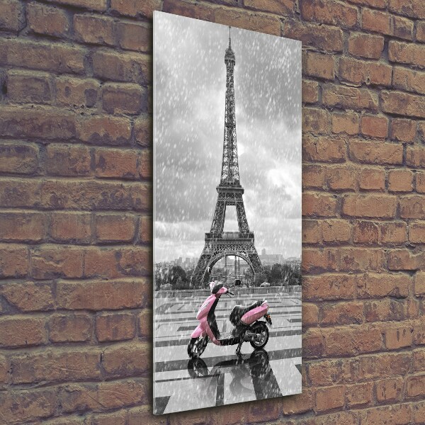 Print on a a glass Eiffel tower scooter