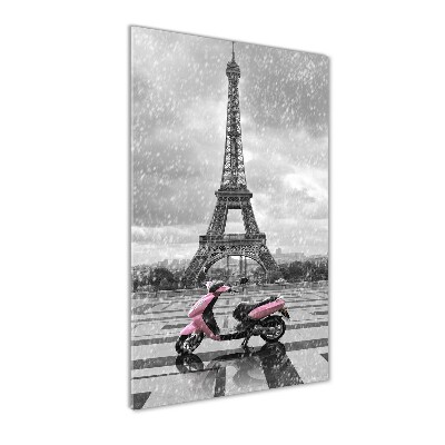 Print on a a glass Eiffel tower scooter