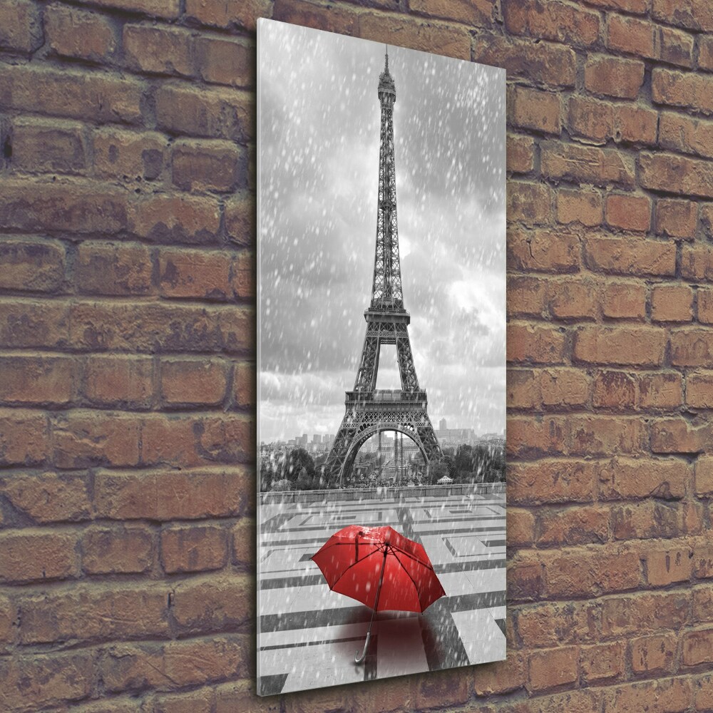 Print on a a glass Eiffel Paris tower