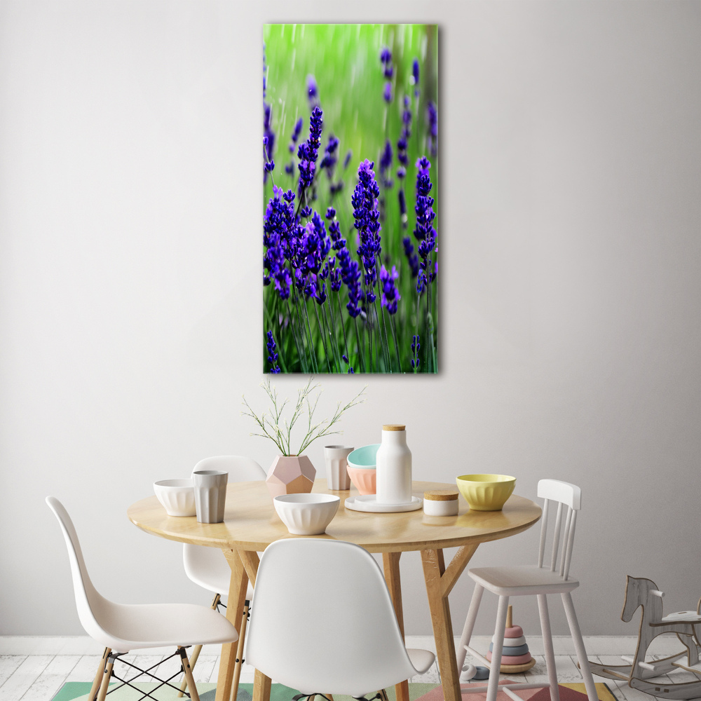 Wall art on glass Lavender field