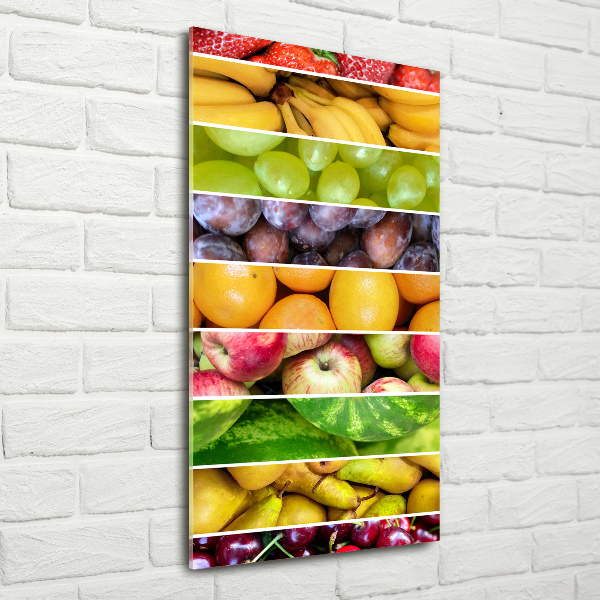 Printed glass wall art Colorful fruit