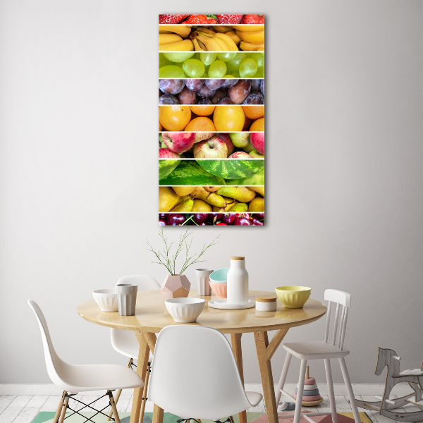 Printed glass wall art Colorful fruit