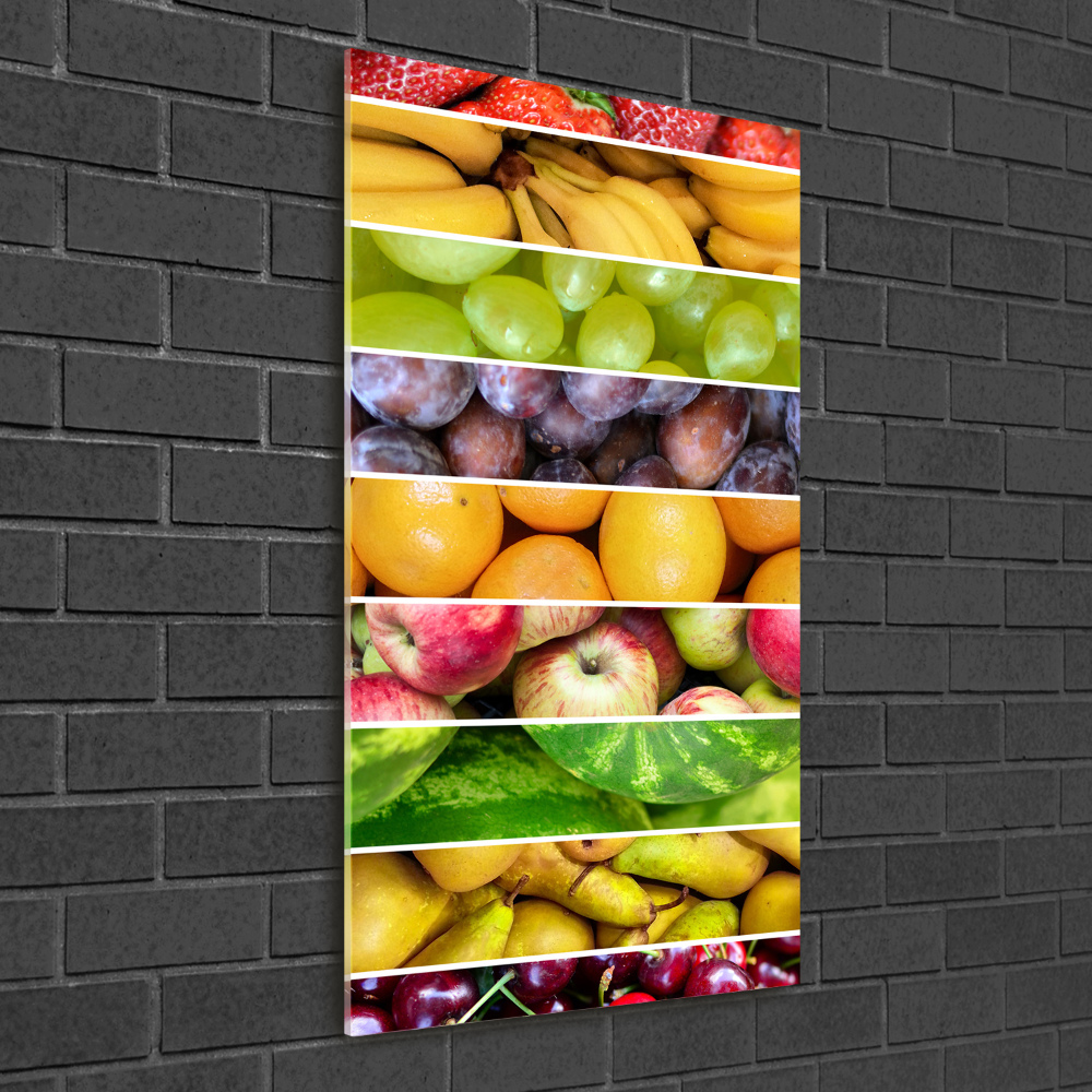 Printed glass wall art Colorful fruit