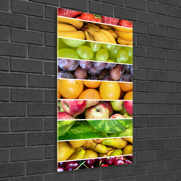 Printed glass wall art Colorful fruit