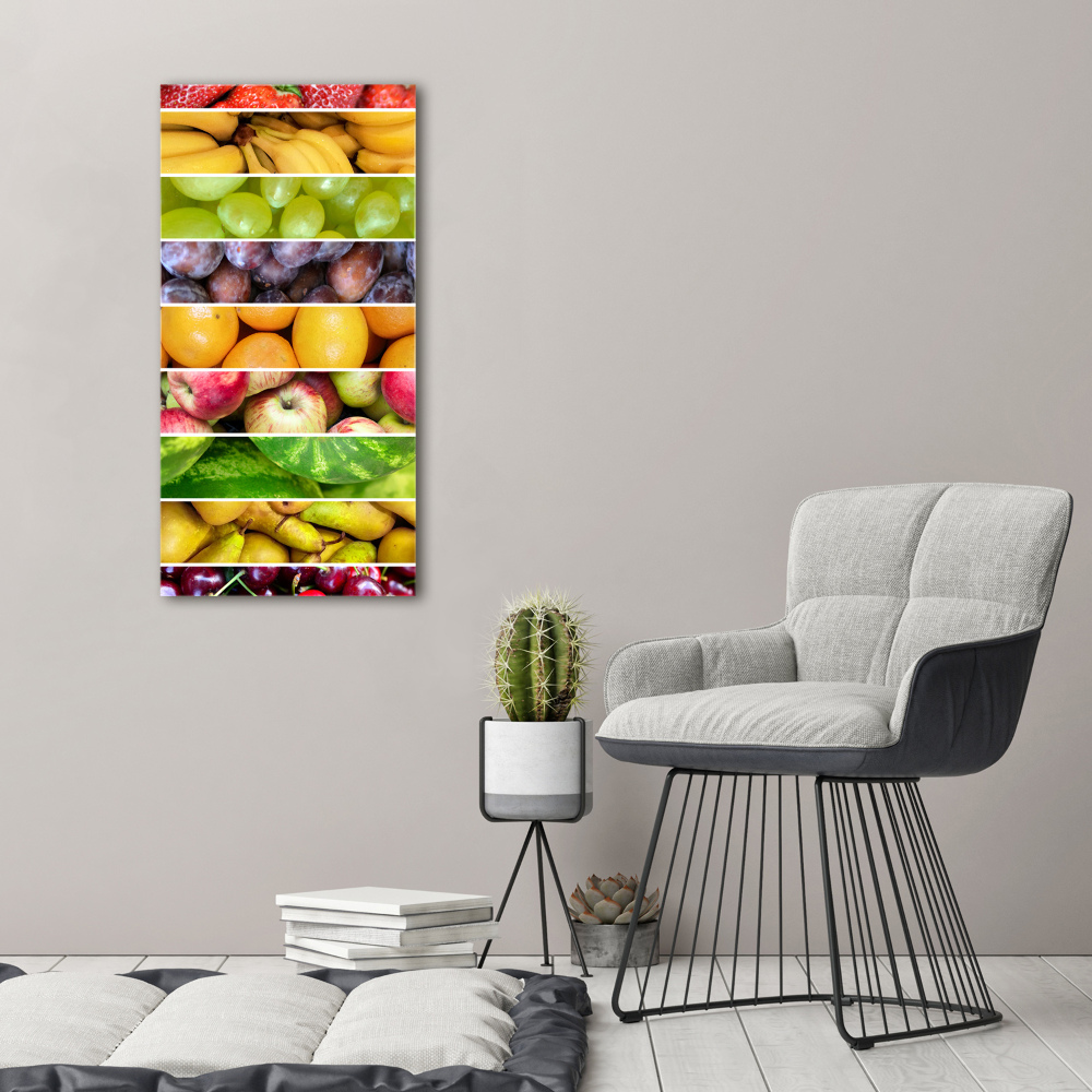 Printed glass wall art Colorful fruit