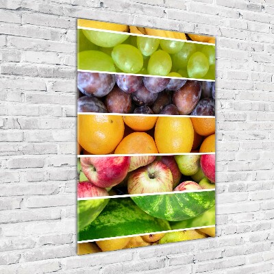 Printed glass wall art Colorful fruit