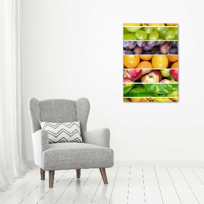 Printed glass wall art Colorful fruit