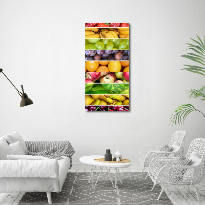 Printed glass wall art Colorful fruit