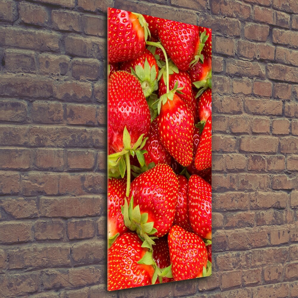 Printed glass wall art Strawberries