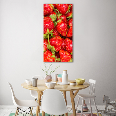 Printed glass wall art Strawberries