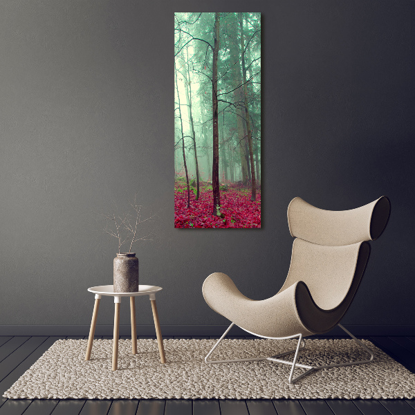 Glass art picture Forest in autumn