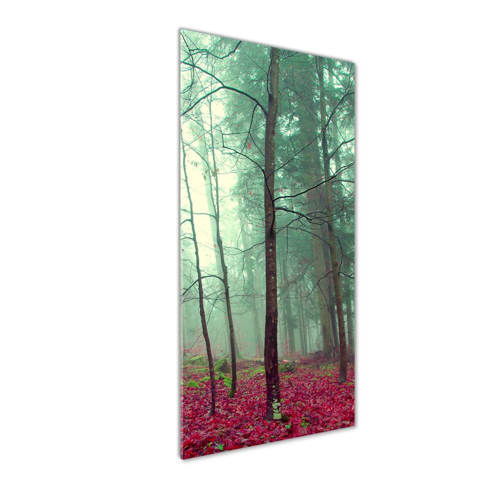 Glass art picture Forest in autumn