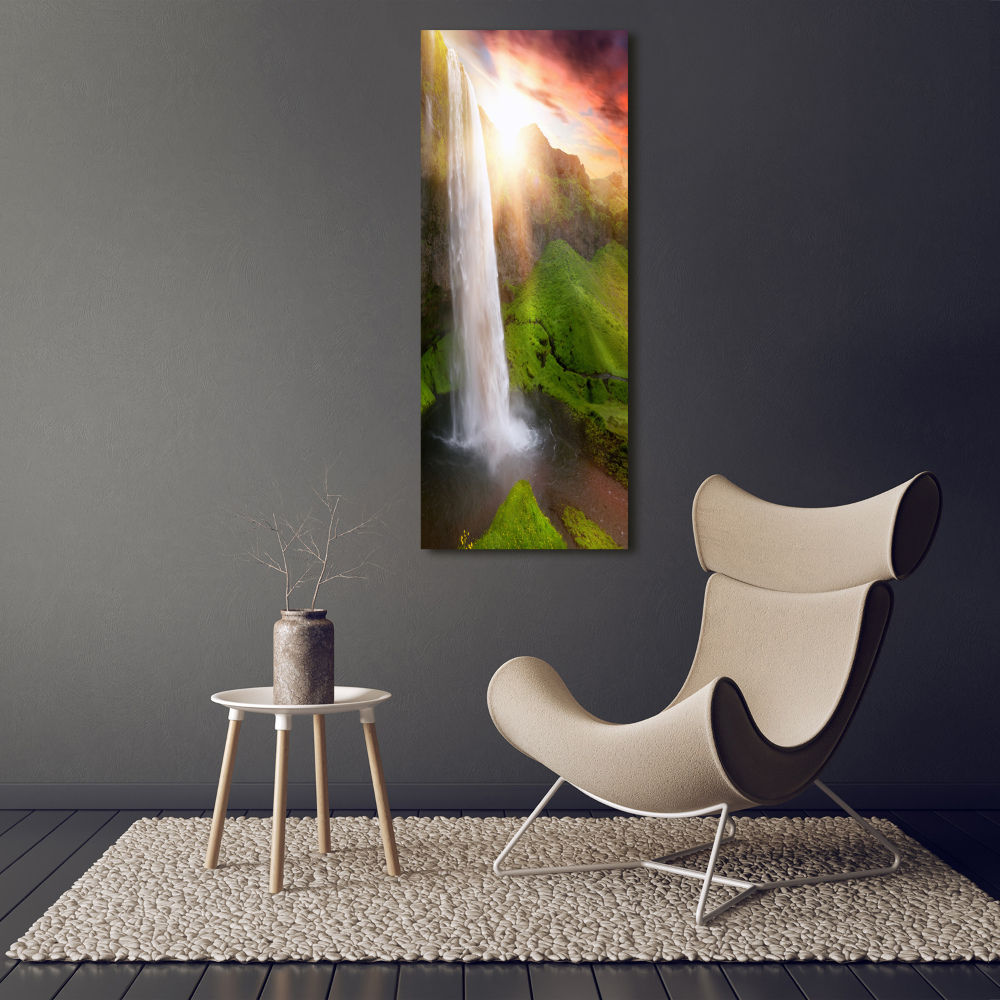 Glass wall art Waterfall