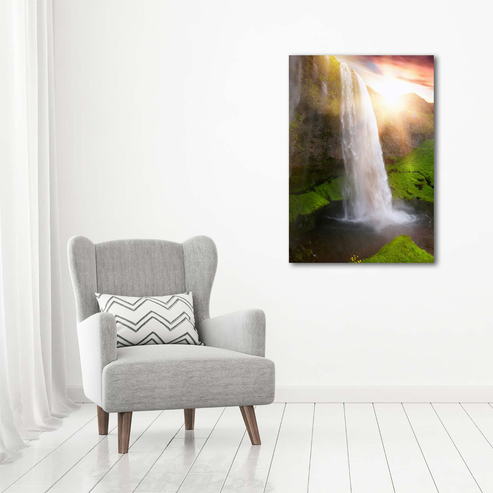 Glass wall art Waterfall