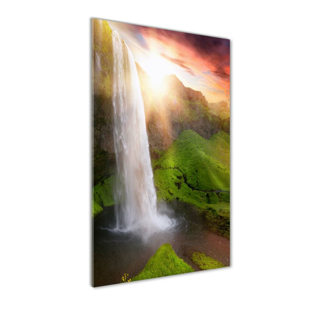 Glass wall art Waterfall