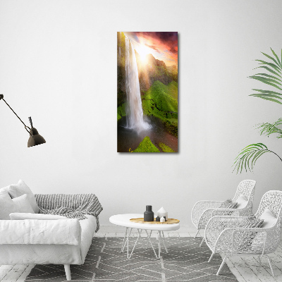 Glass wall art Waterfall