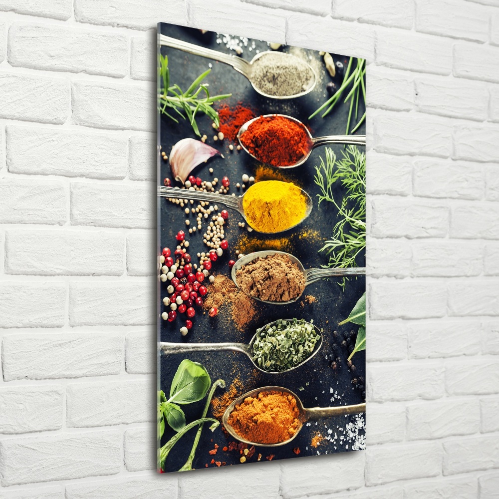 Wall art on glass Spices