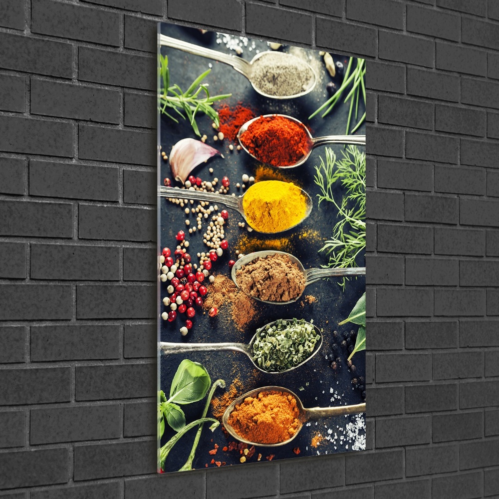 Wall art on glass Spices