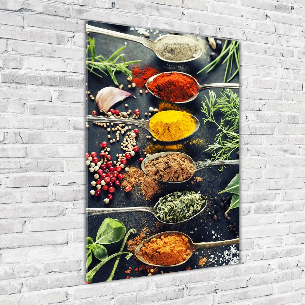 Wall art on glass Spices