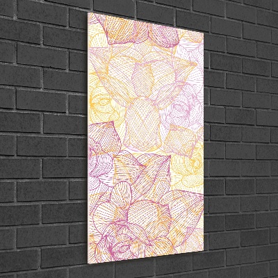 Glass wall art Flowers