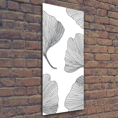 Glass wall art Ginkgo