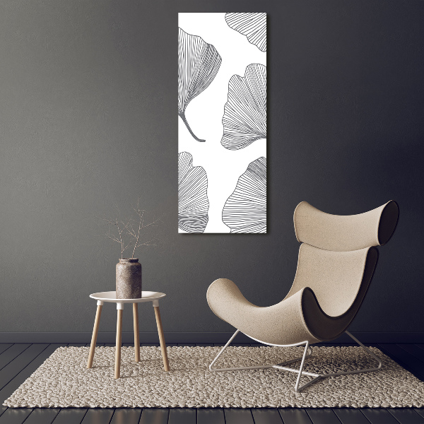 Glass wall art Ginkgo