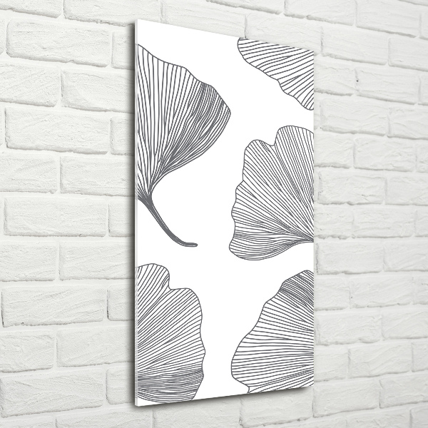 Glass wall art Ginkgo