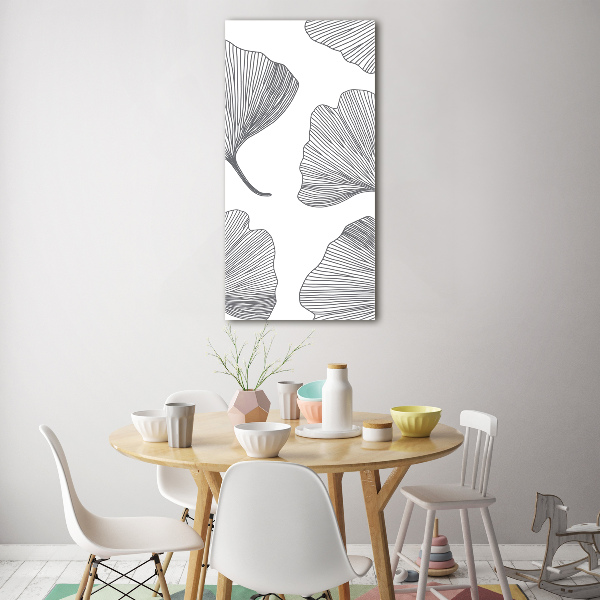 Glass wall art Ginkgo