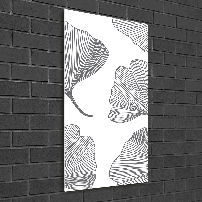 Glass wall art Ginkgo