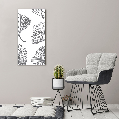 Glass wall art Ginkgo