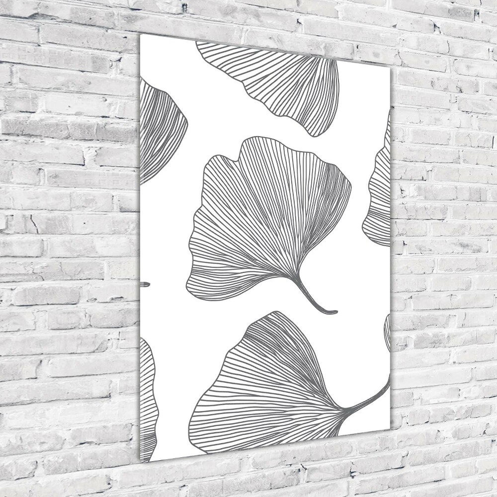 Glass wall art Ginkgo