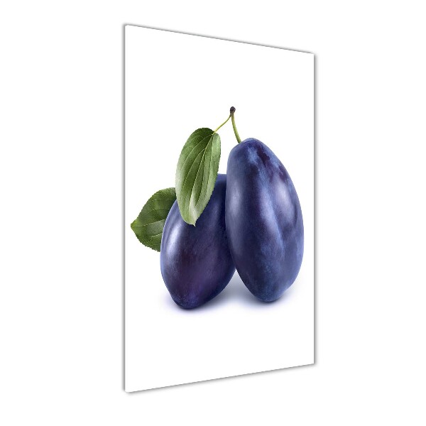 Glass wall art Plums