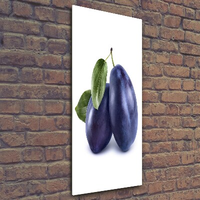 Glass wall art Plums