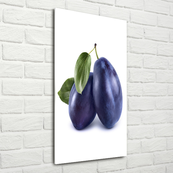 Glass wall art Plums