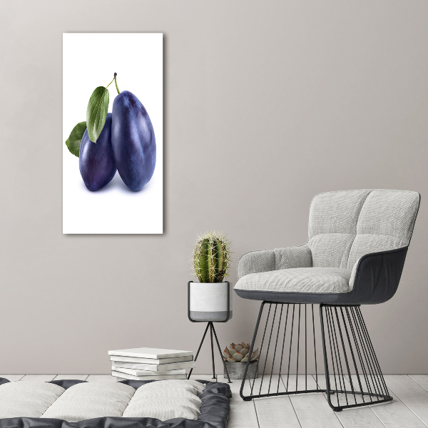 Glass wall art Plums