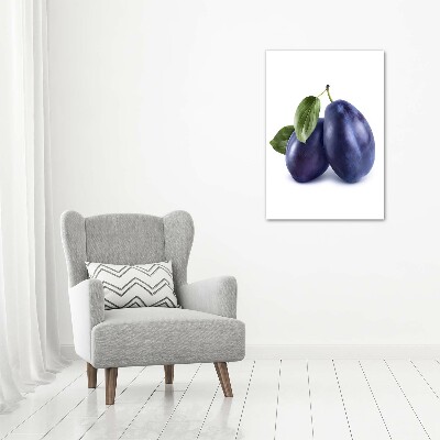 Glass wall art Plums