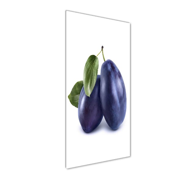 Glass wall art Plums