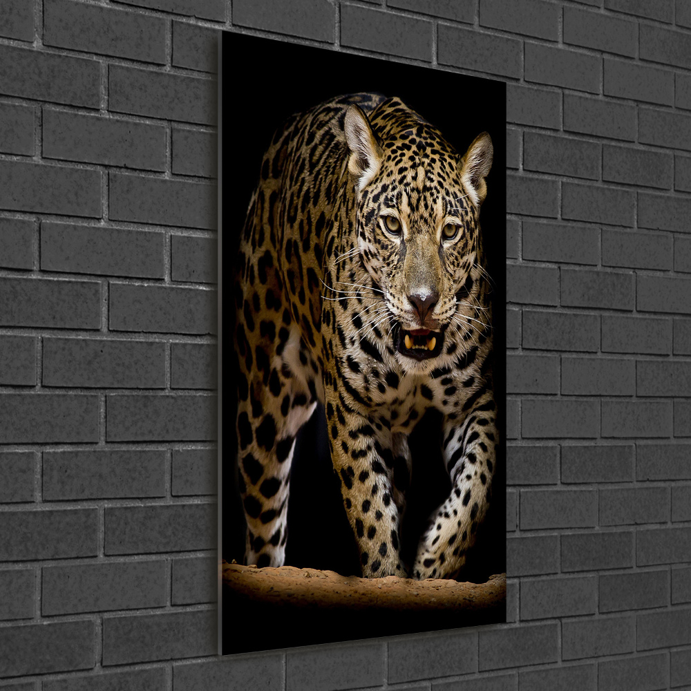 Glass picture wall art Jaguar