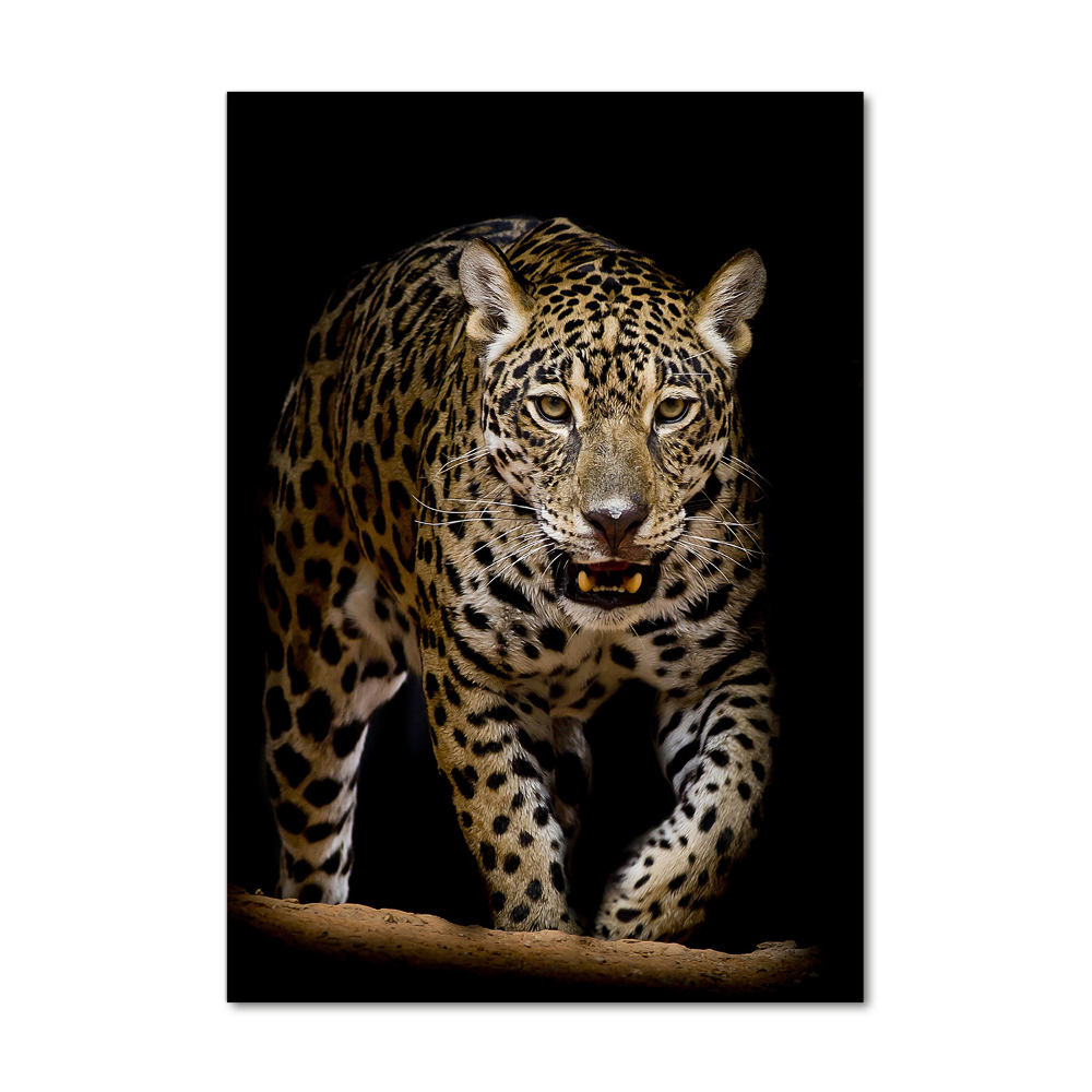 Glass picture wall art Jaguar