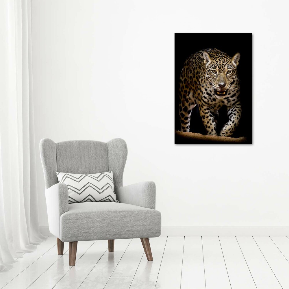 Glass picture wall art Jaguar