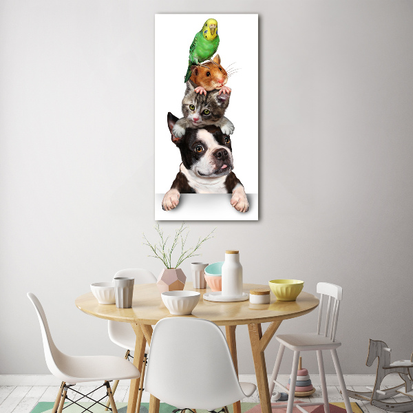 Glass picture wall art Pets