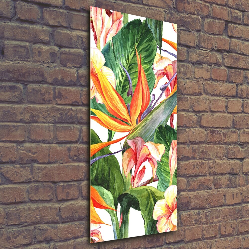 Glass wall art Hawaiian pattern