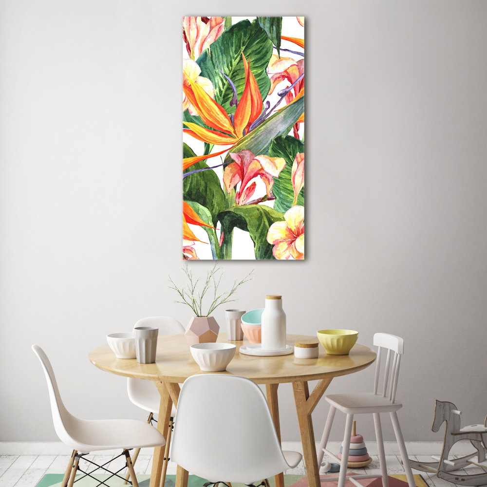 Glass wall art Hawaiian pattern