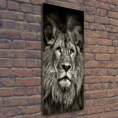 Printed glass wall art Lion