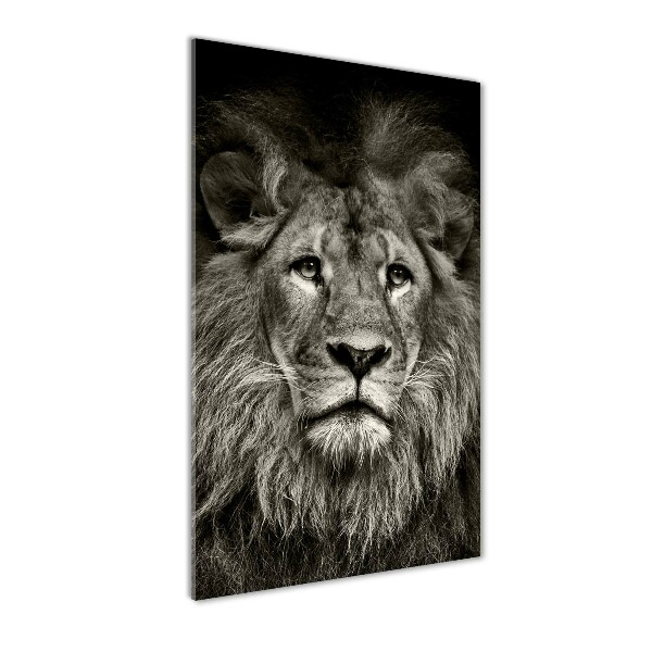 Printed glass wall art Lion